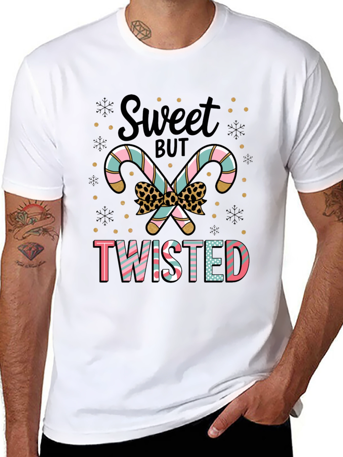 Sweet But Twisted Candy Cane Graphic Tee