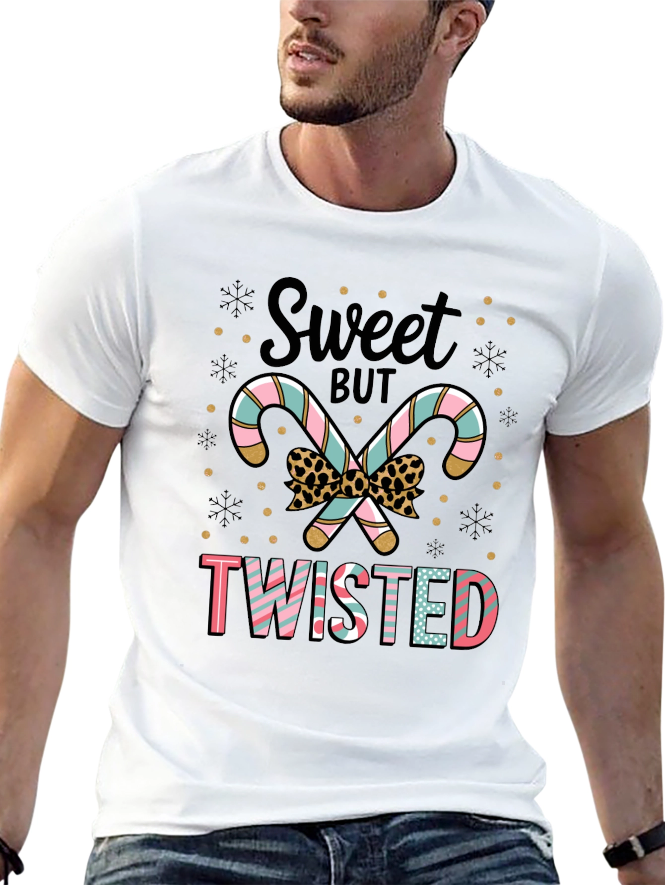 Sweet But Twisted Candy Cane Graphic Tee