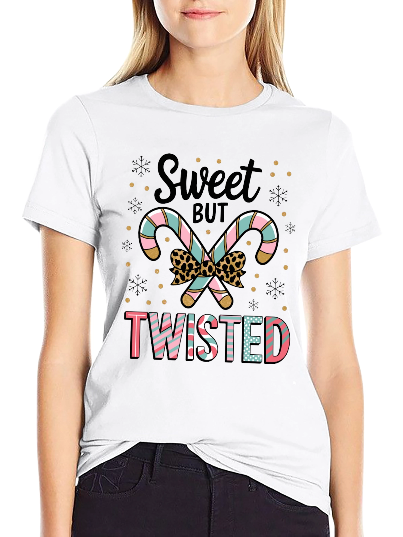Sweet But Twisted Candy Cane Graphic Tee