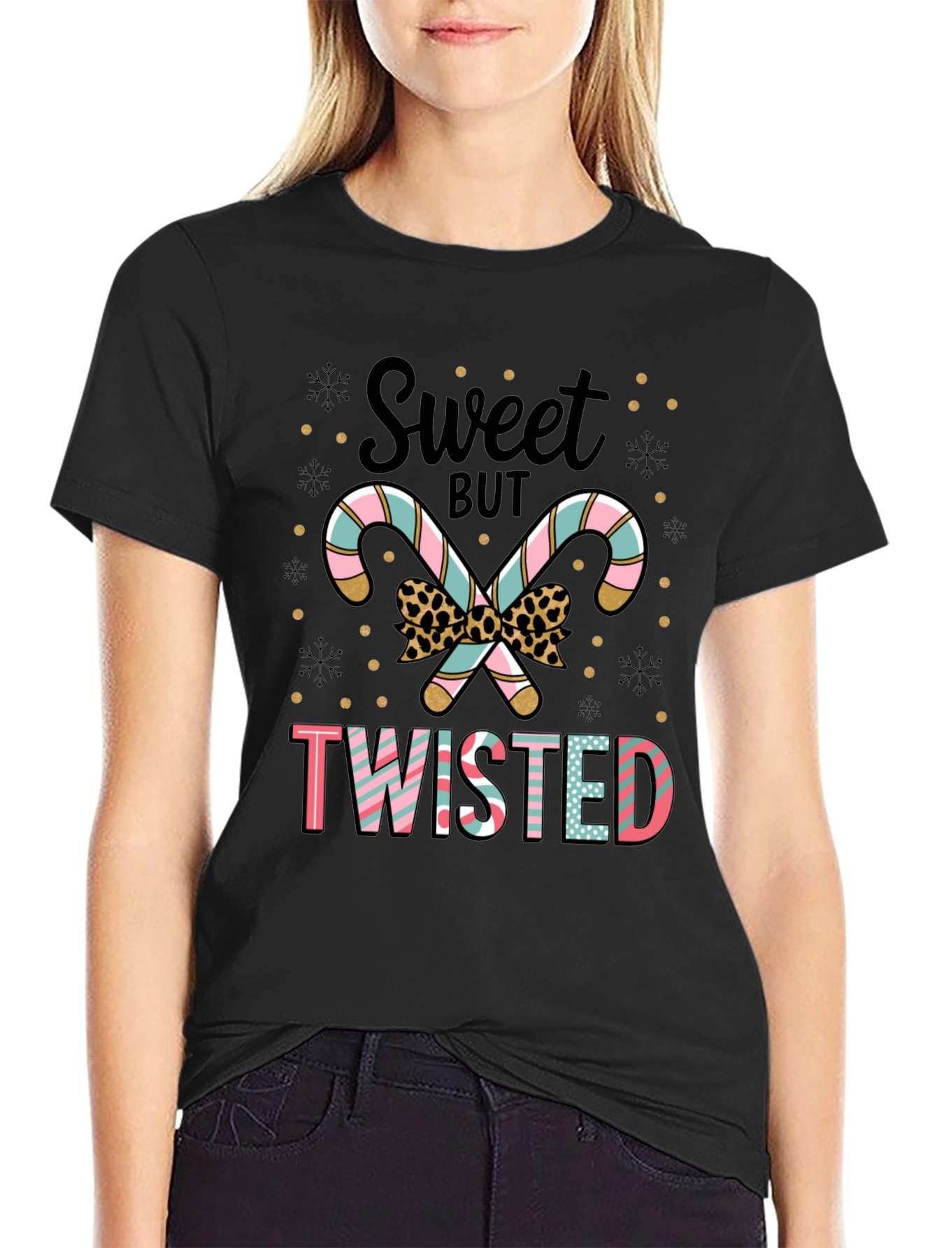 Sweet But Twisted Candy Cane Graphic Tee