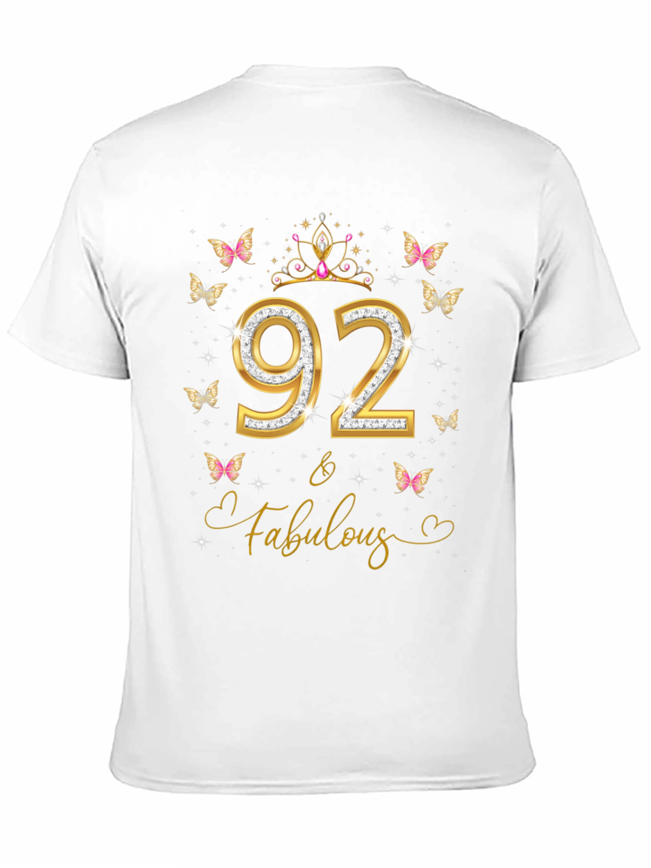 92 & Fabulous Birthday T-Shirt - Womens
