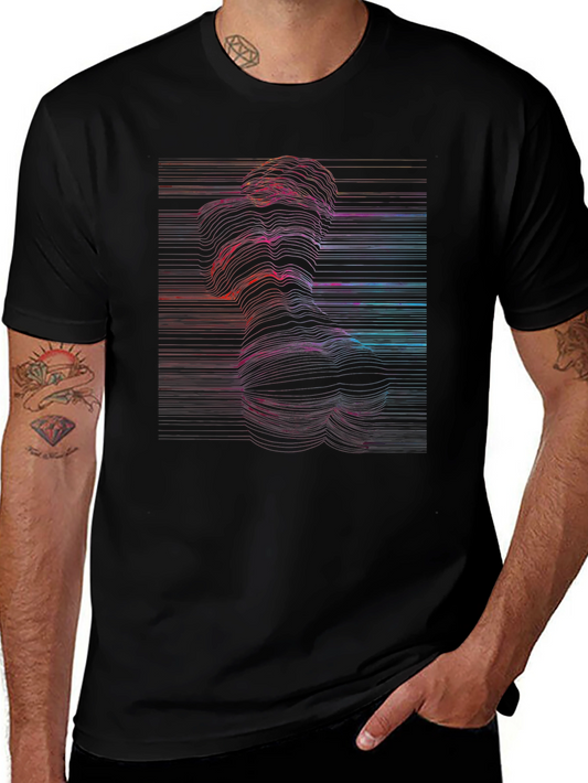 Abstract Line Art Graphic Print T-Shirt
