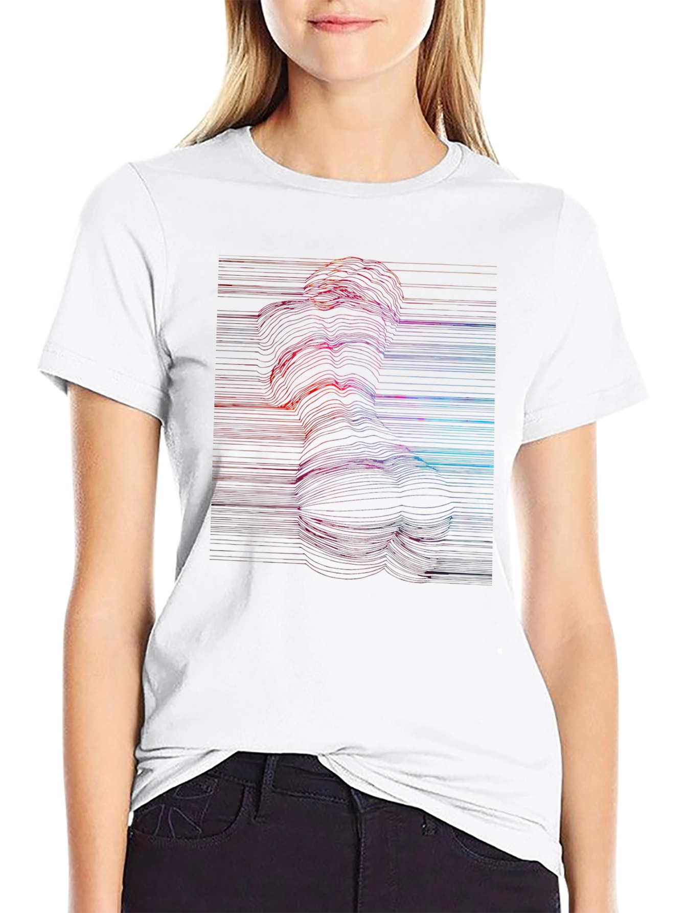 Abstract Line Art Graphic Print T-Shirt
