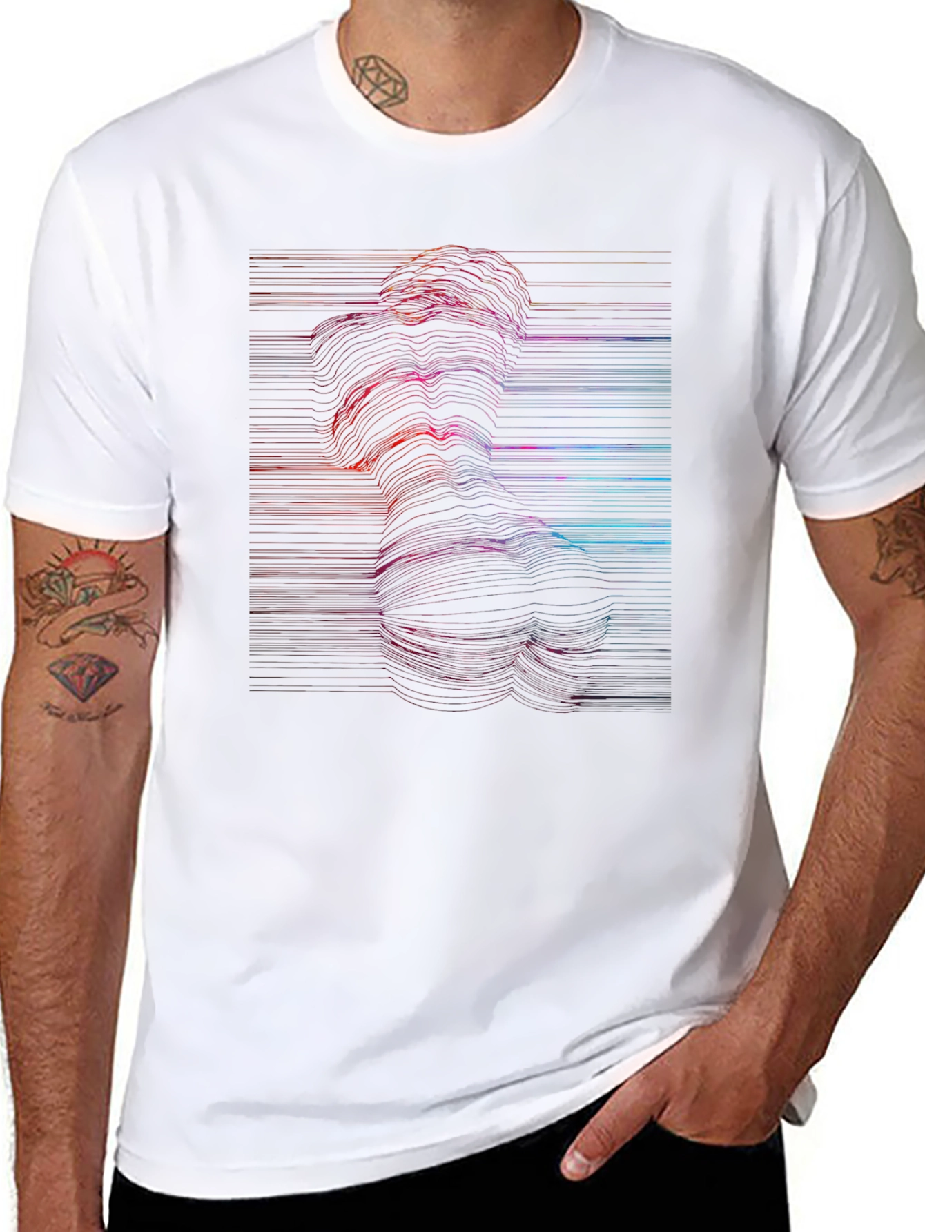 Abstract Line Art Graphic Print T-Shirt