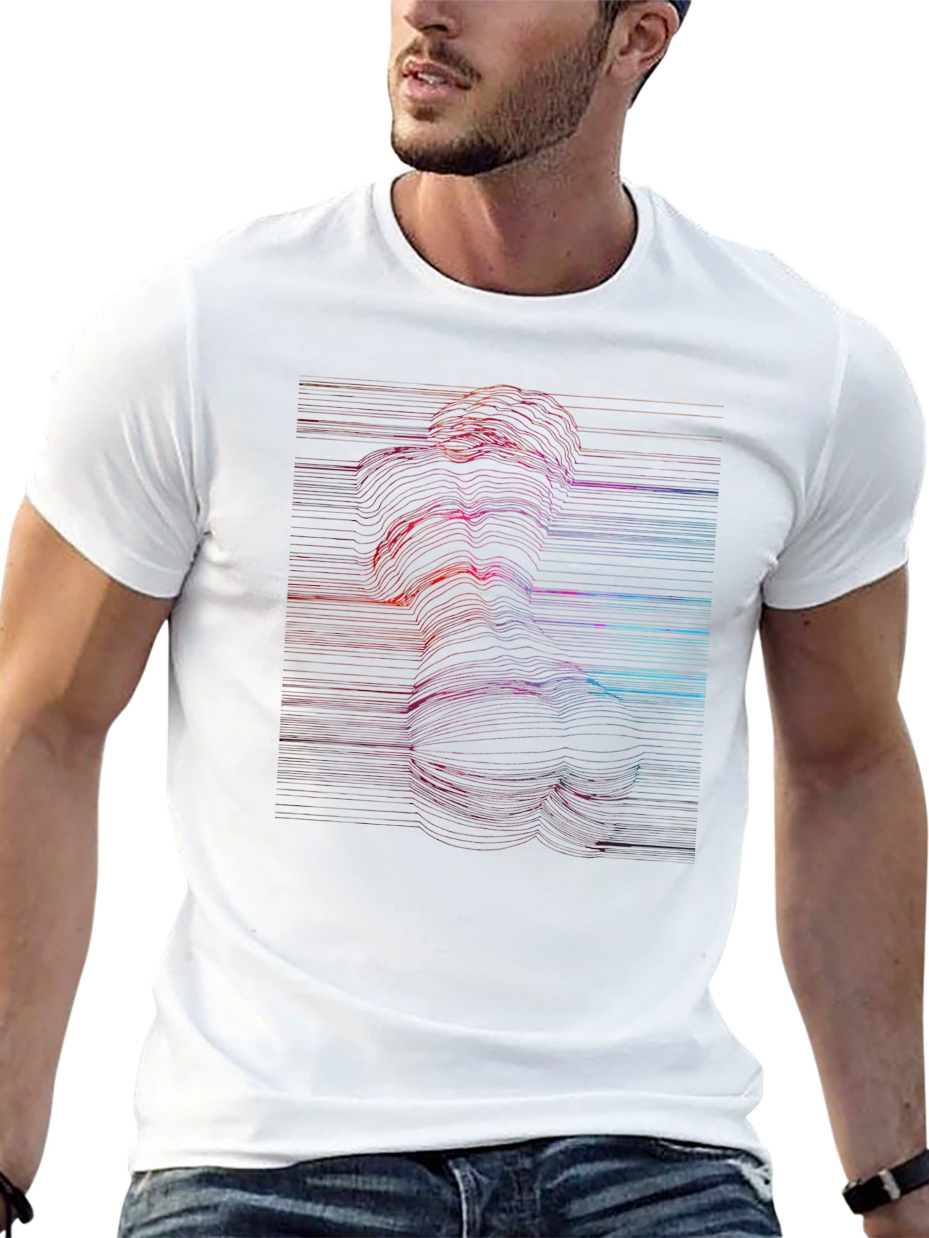 Abstract Line Art Graphic Print T-Shirt