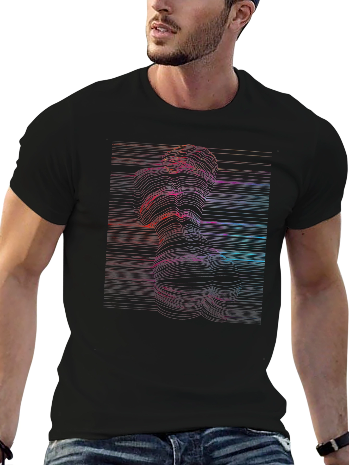 Abstract Line Art Graphic Print T-Shirt