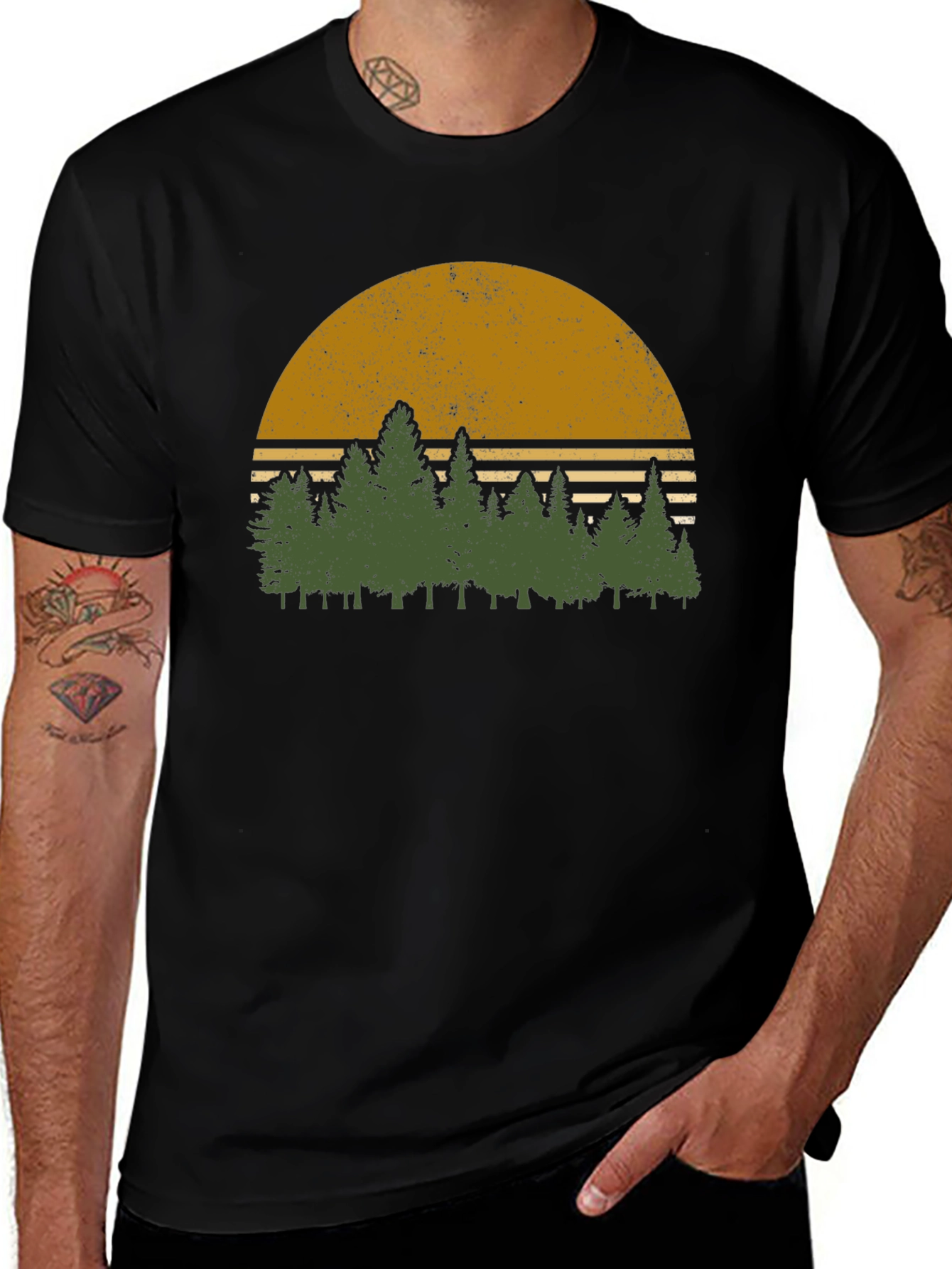 Sunset Forest Graphic Tee - Nature Inspired Design
