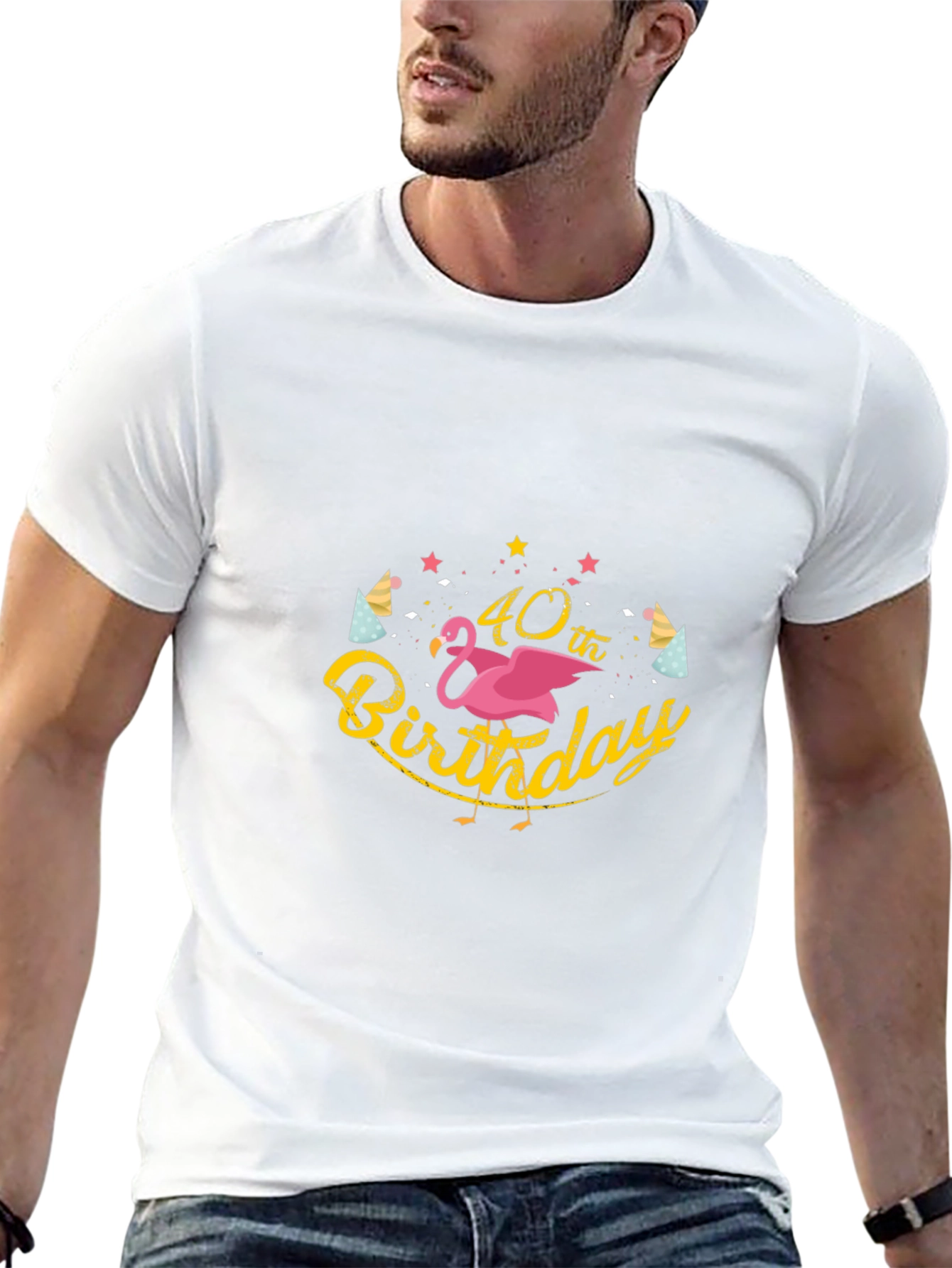 40th Birthday Flamingo Graphic T-Shirt