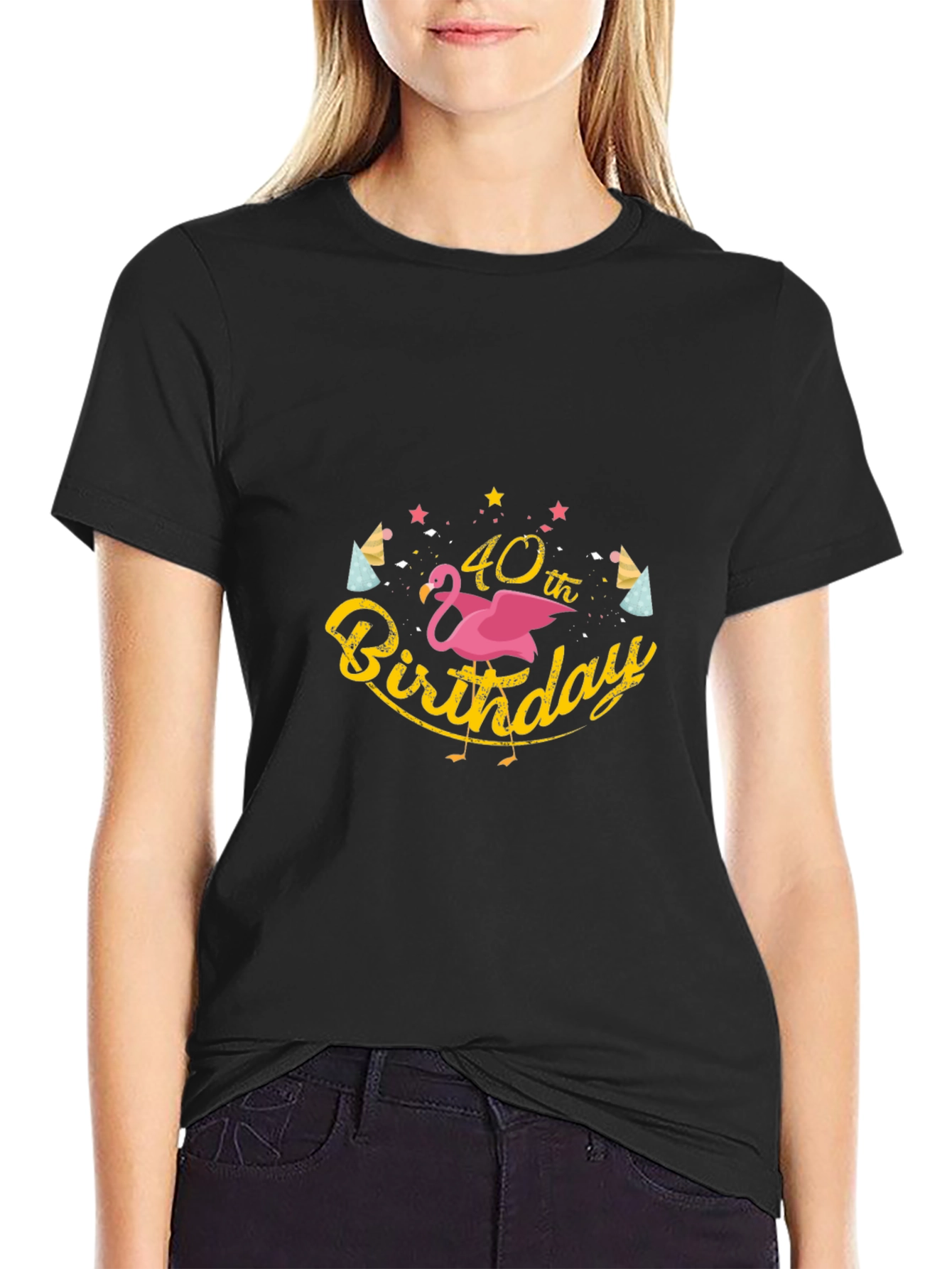 40th Birthday Flamingo Graphic T-Shirt
