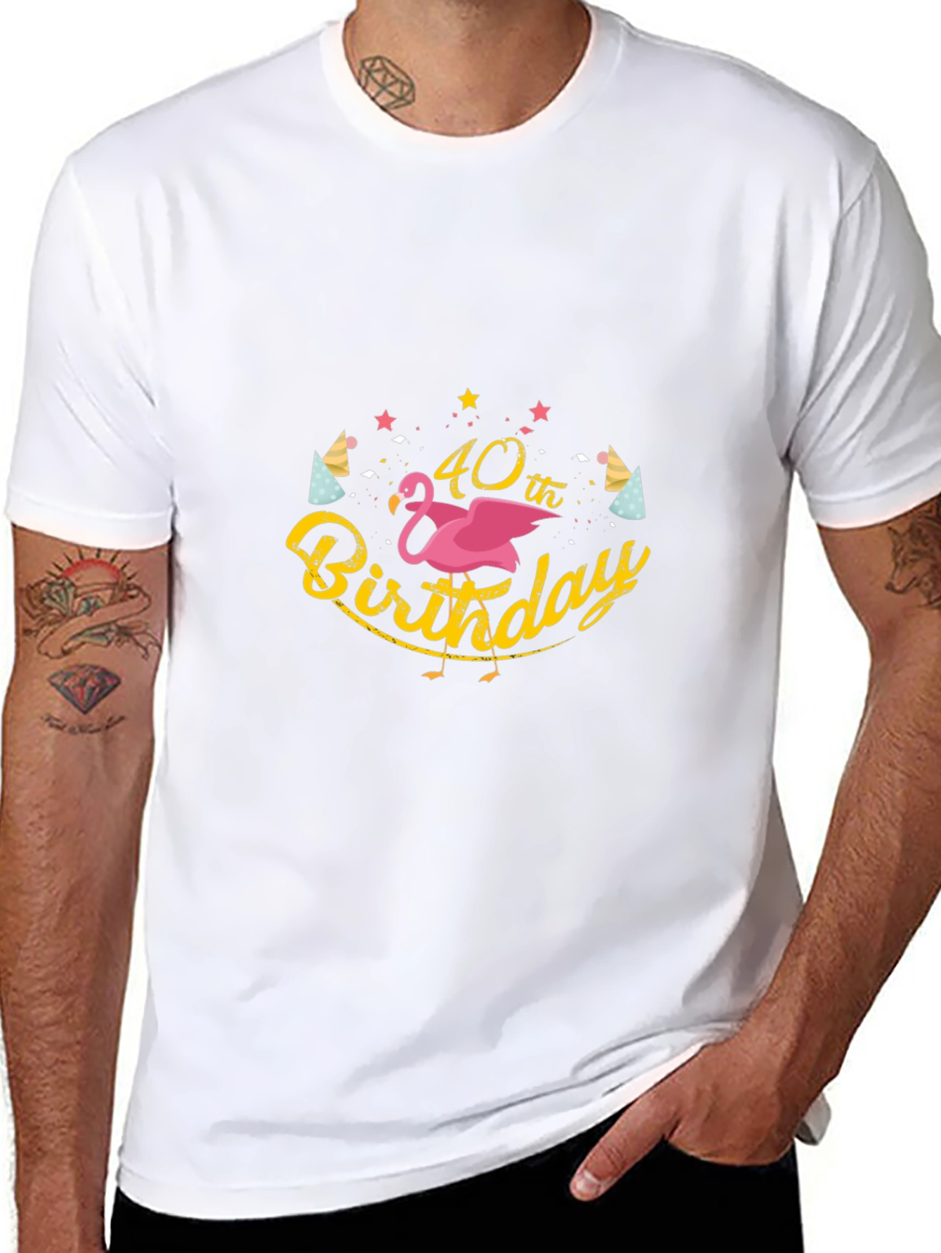 40th Birthday Flamingo Graphic T-Shirt