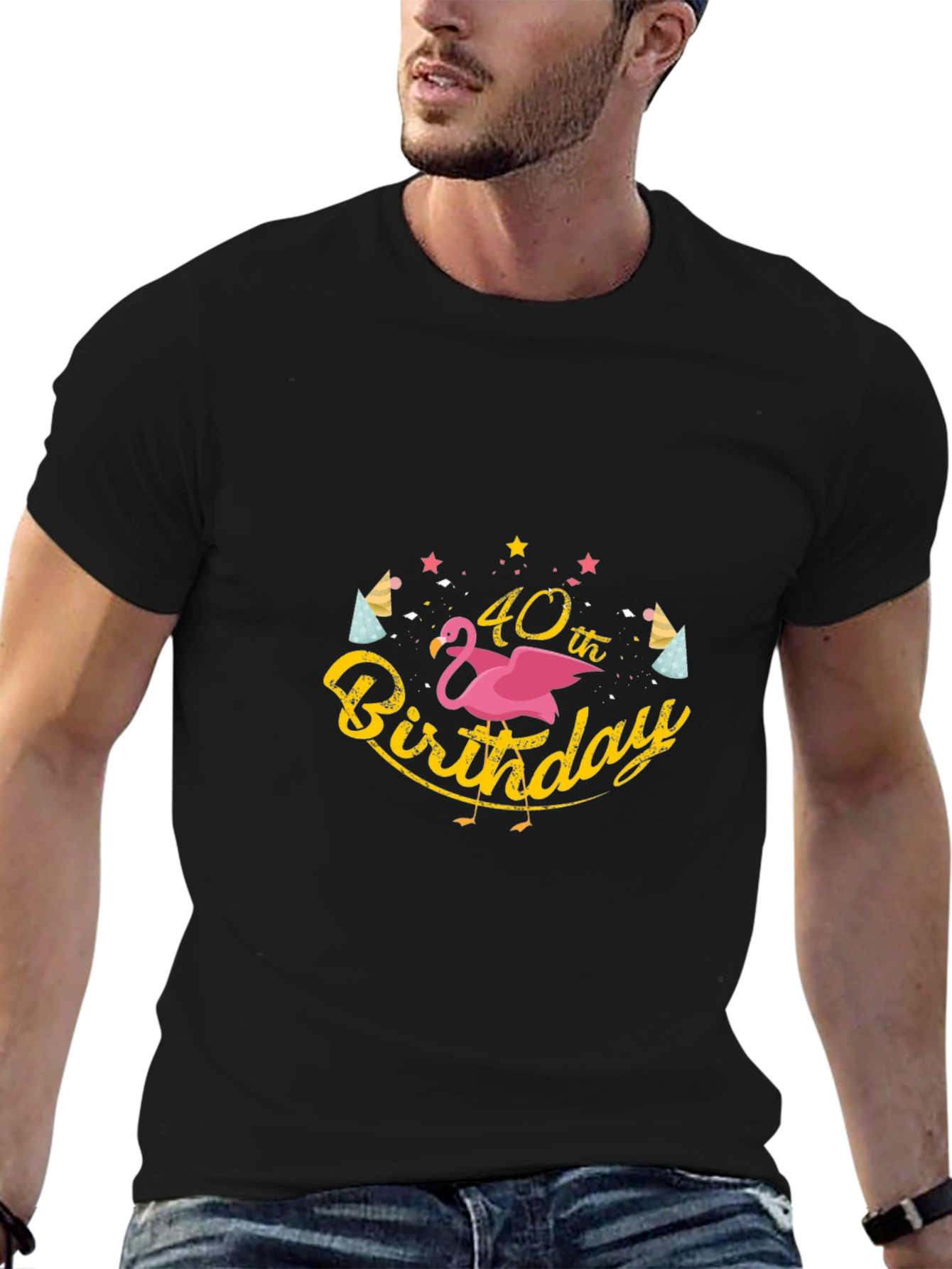 40th Birthday Flamingo Graphic T-Shirt