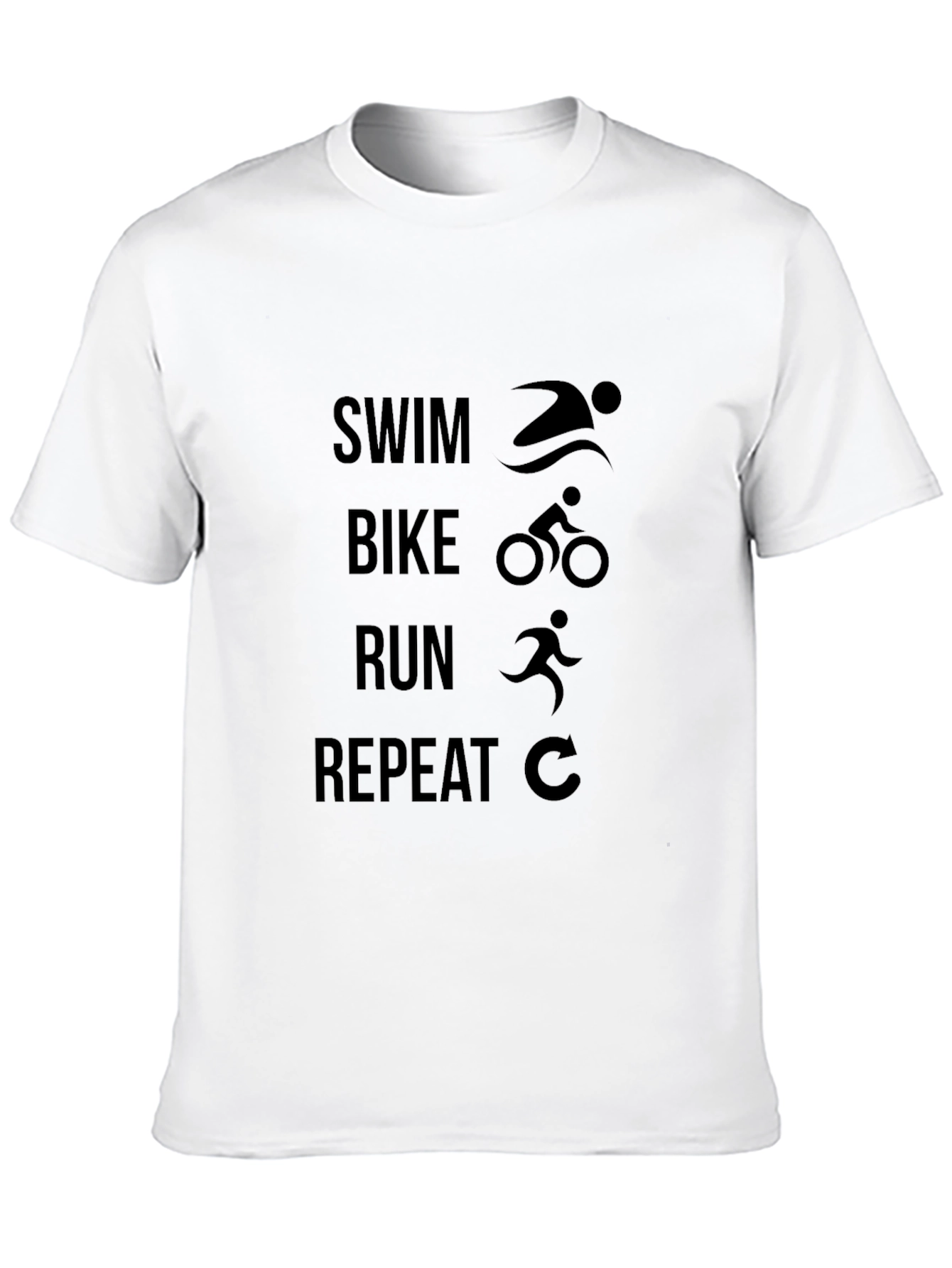 Swim Bike Run Repeat Black T-Shirt