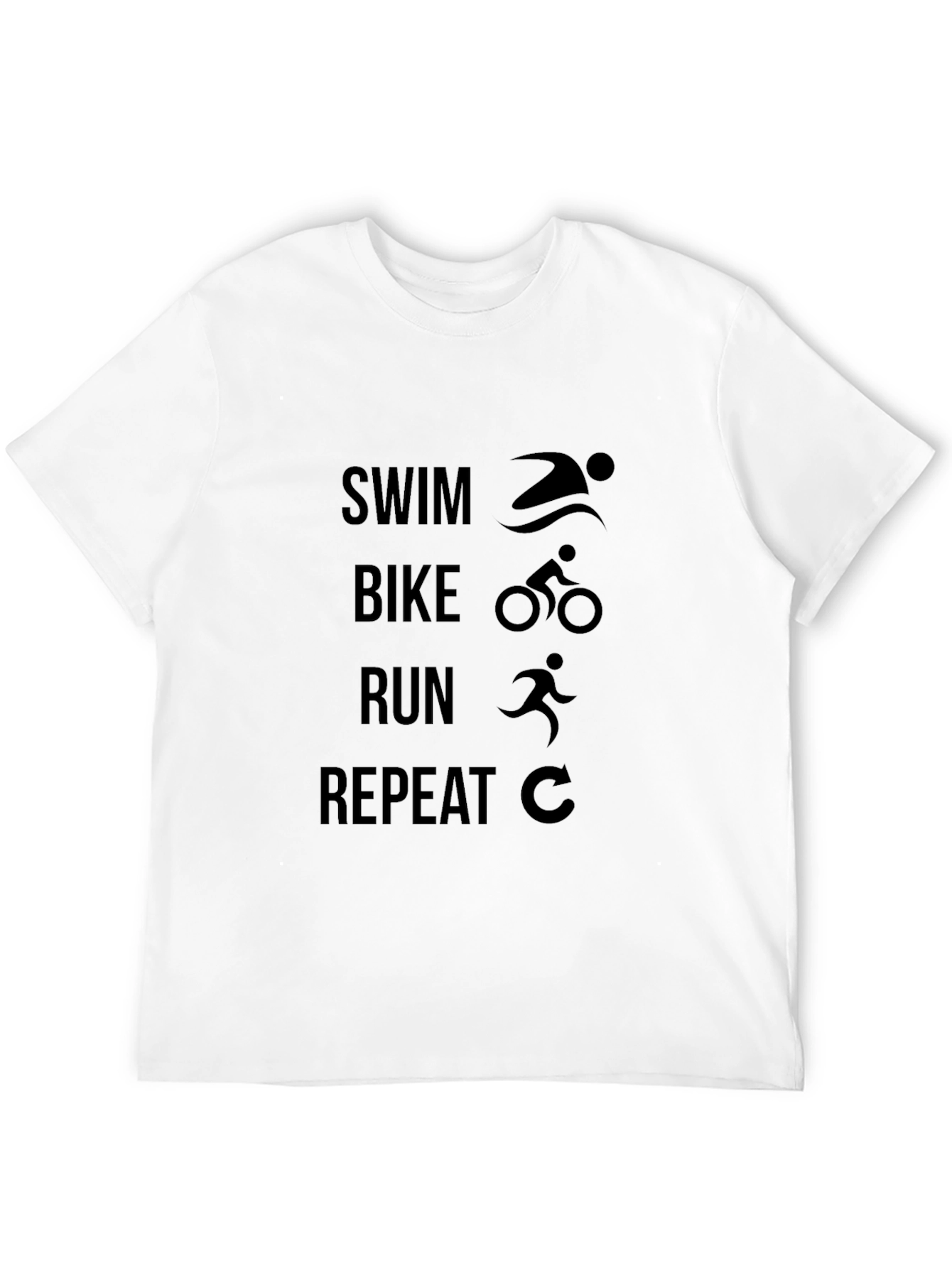 Swim Bike Run Repeat Black T-Shirt