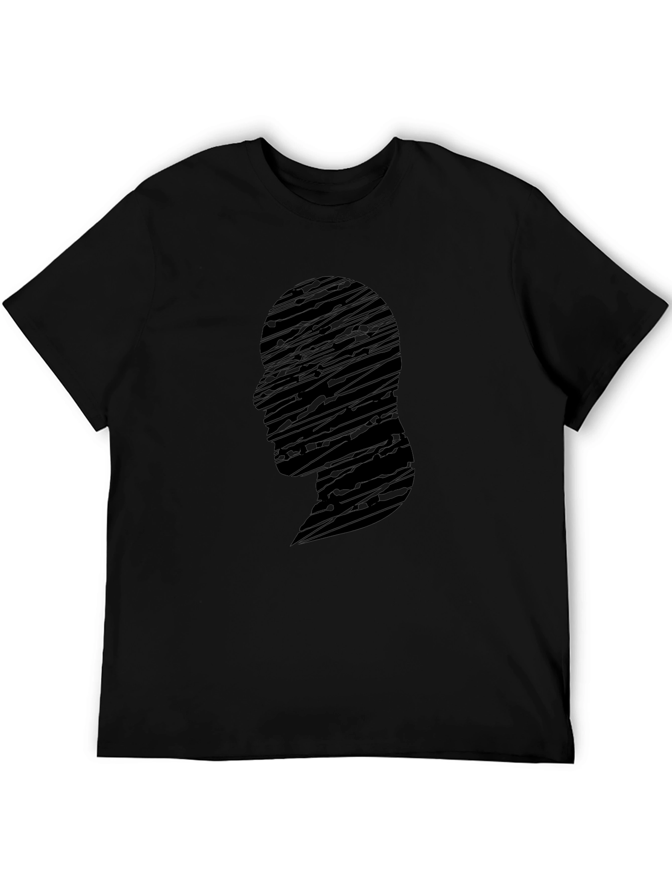Abstract Silhouette Graphic Black T-Shirt