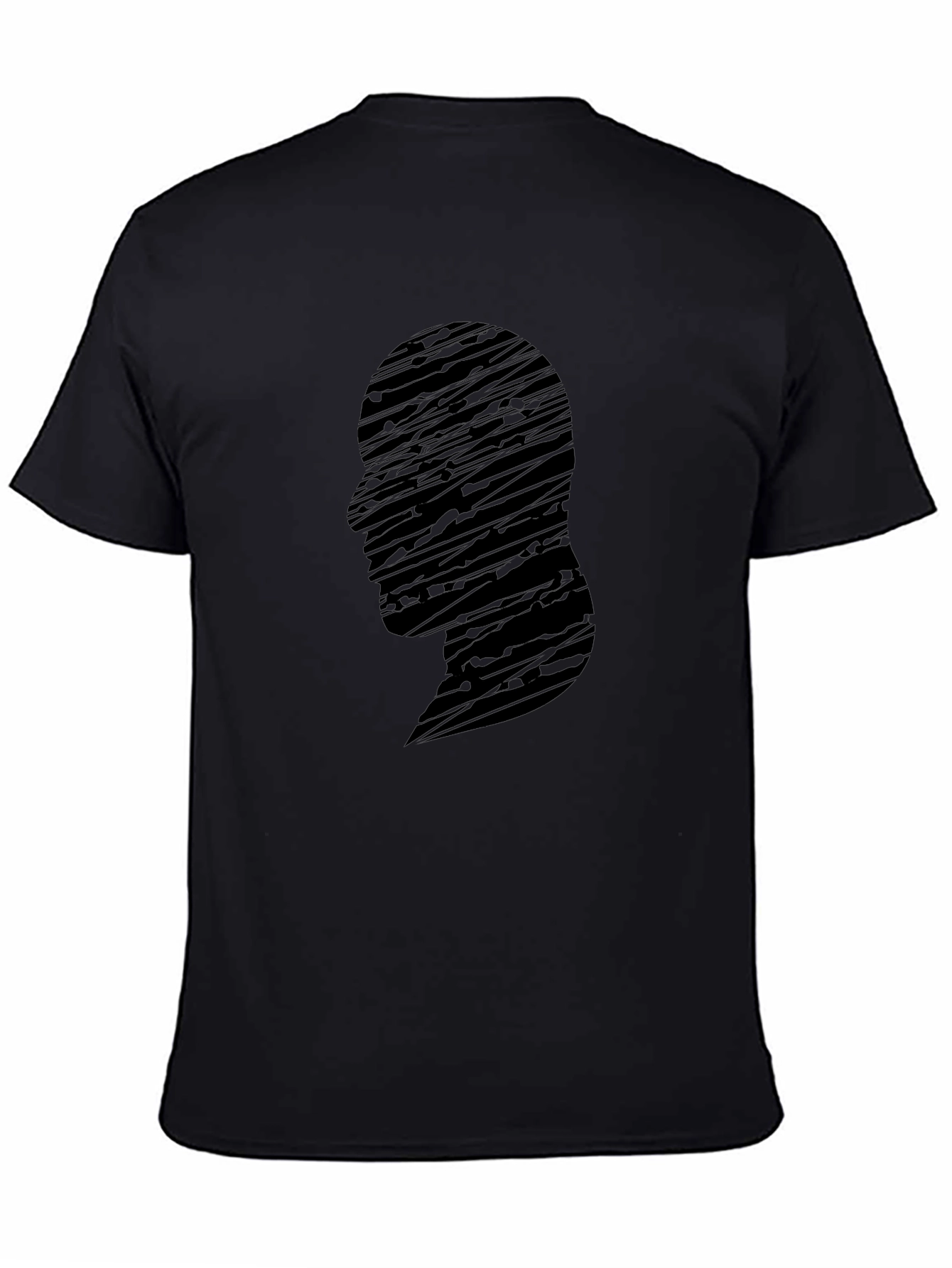 Abstract Silhouette Graphic Black T-Shirt