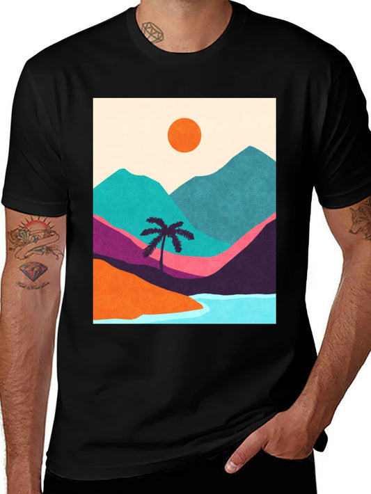 Abstract Landscape Graphic T-Shirt
