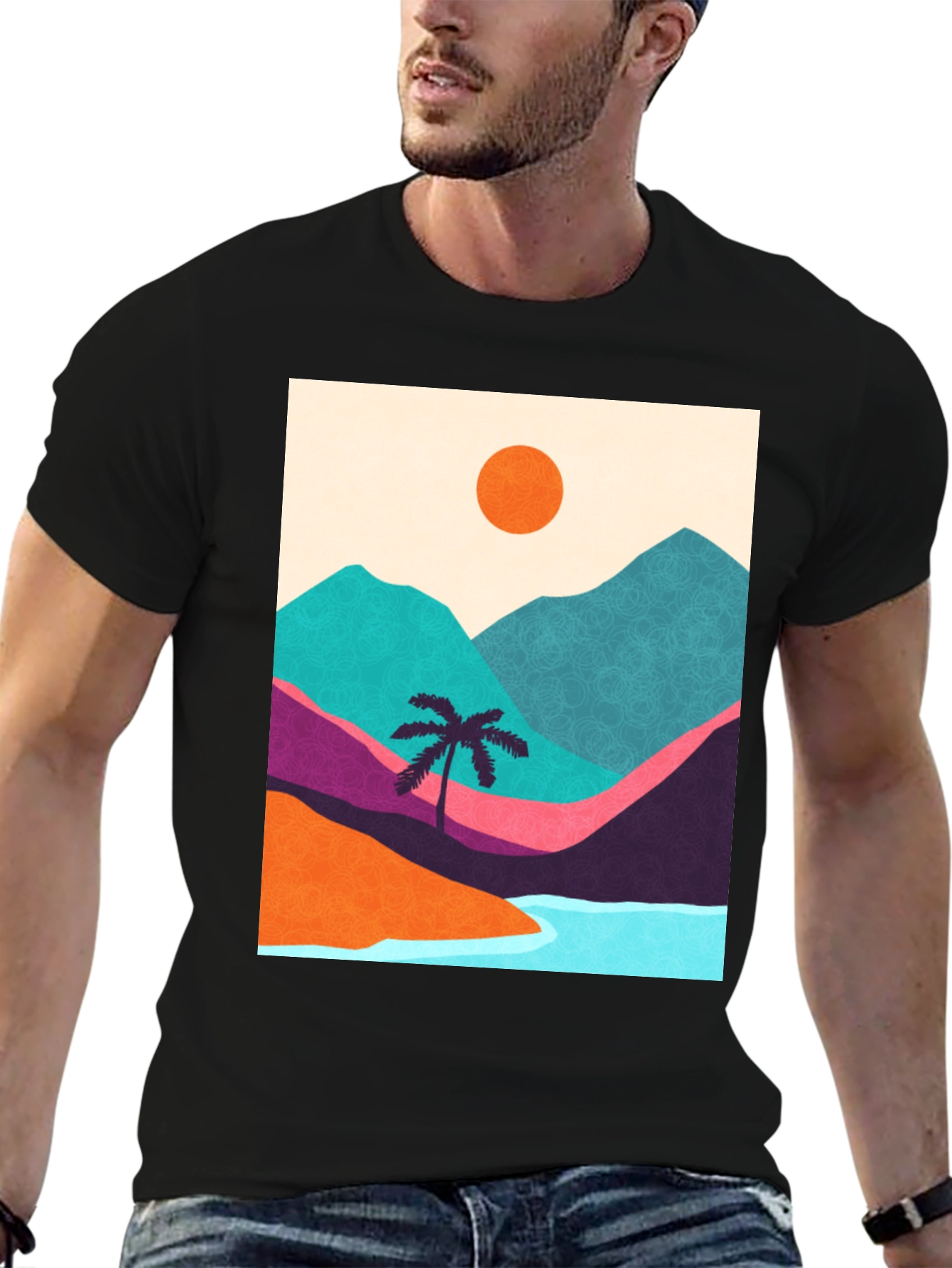 Abstract Landscape Graphic T-Shirt