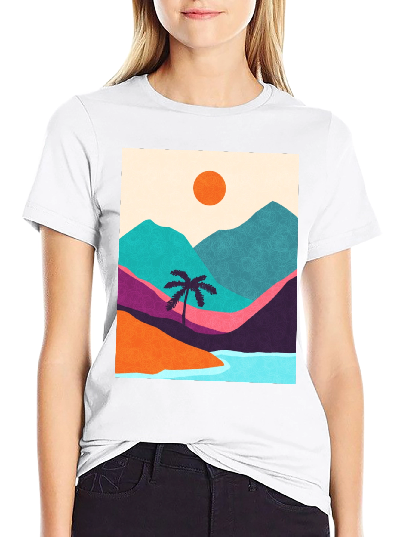 Abstract Landscape Graphic T-Shirt