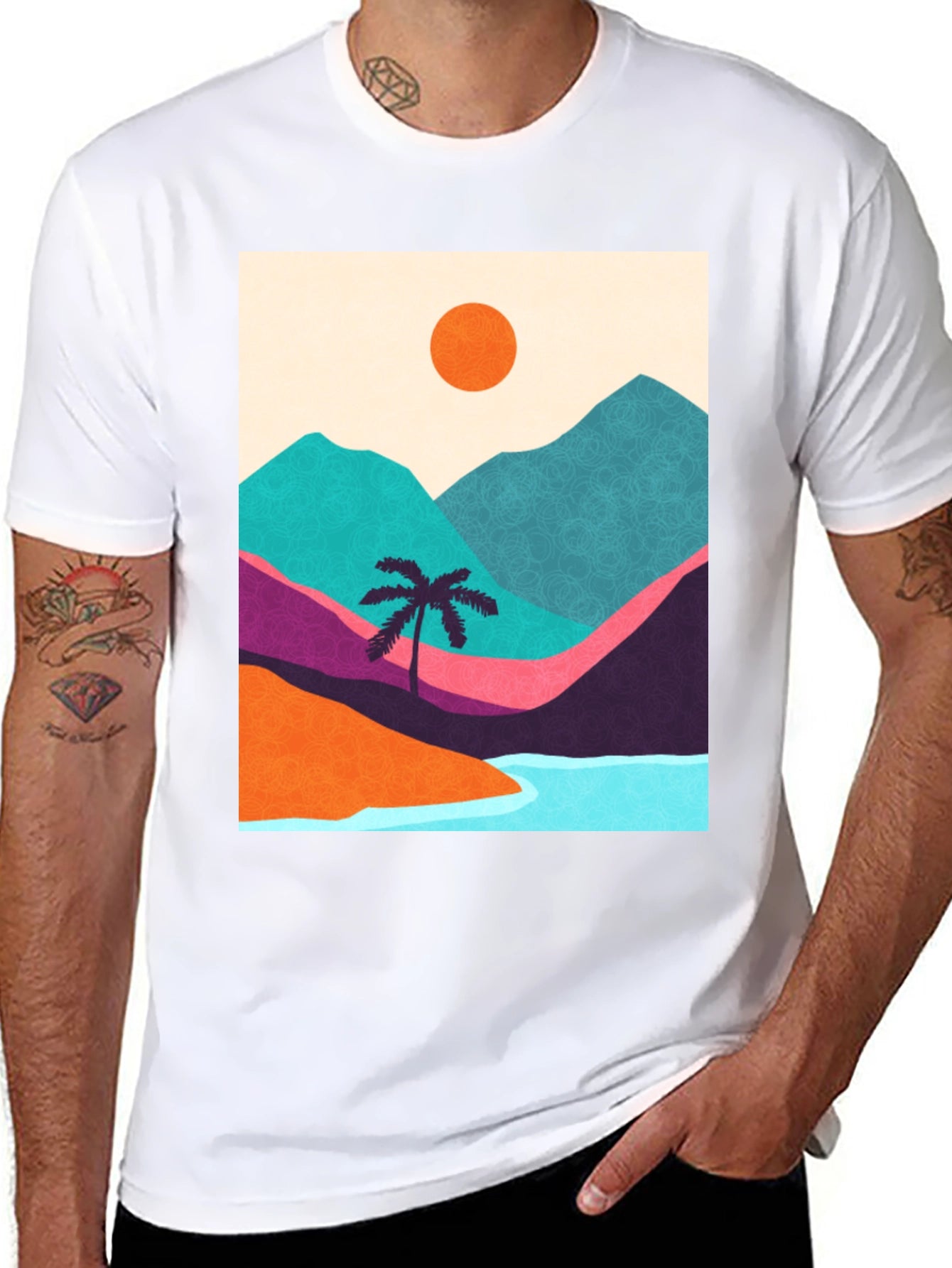 Abstract Landscape Graphic T-Shirt