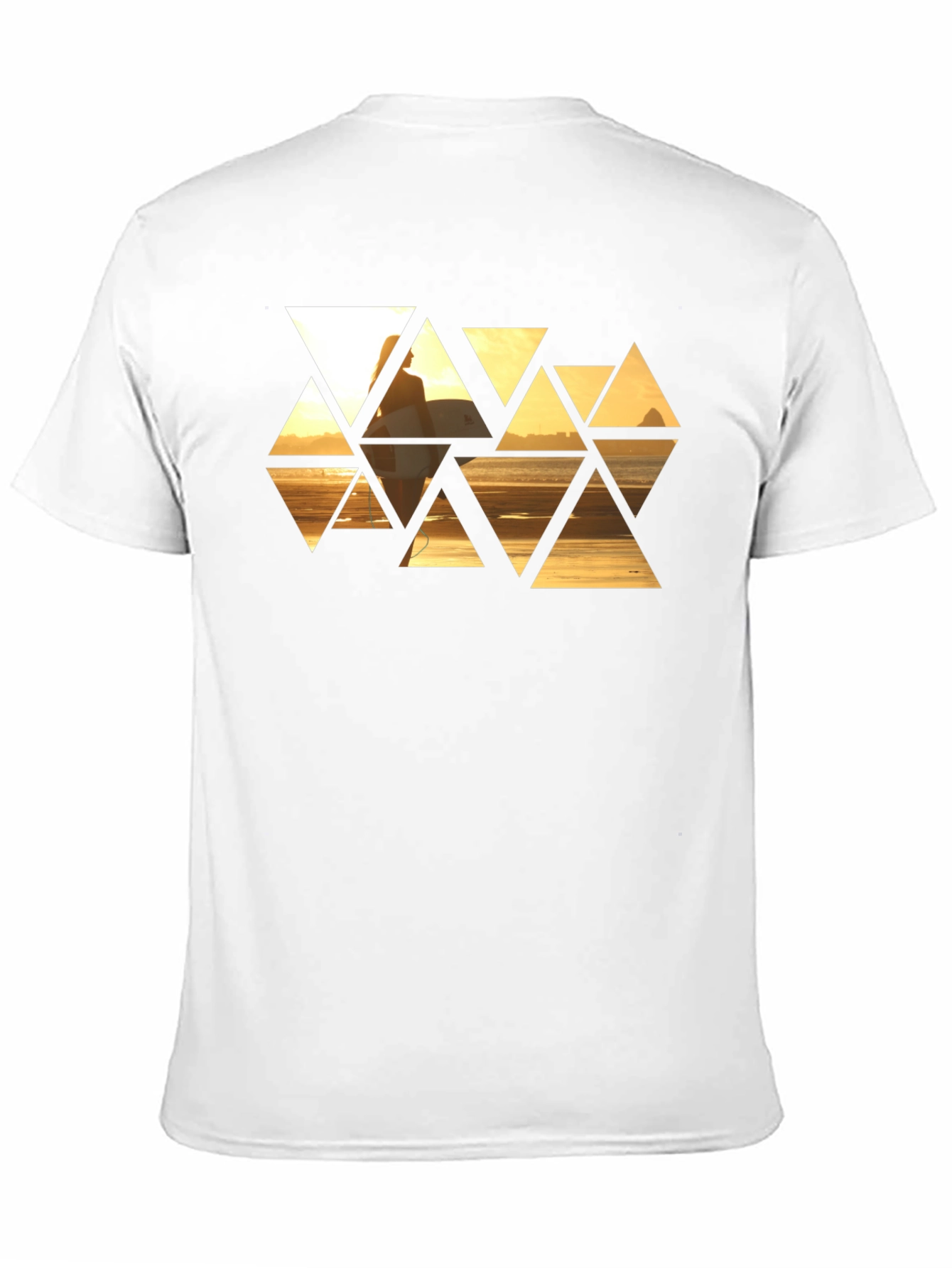 Sunset Triangles Graphic T-Shirt - Stylish Black Tee