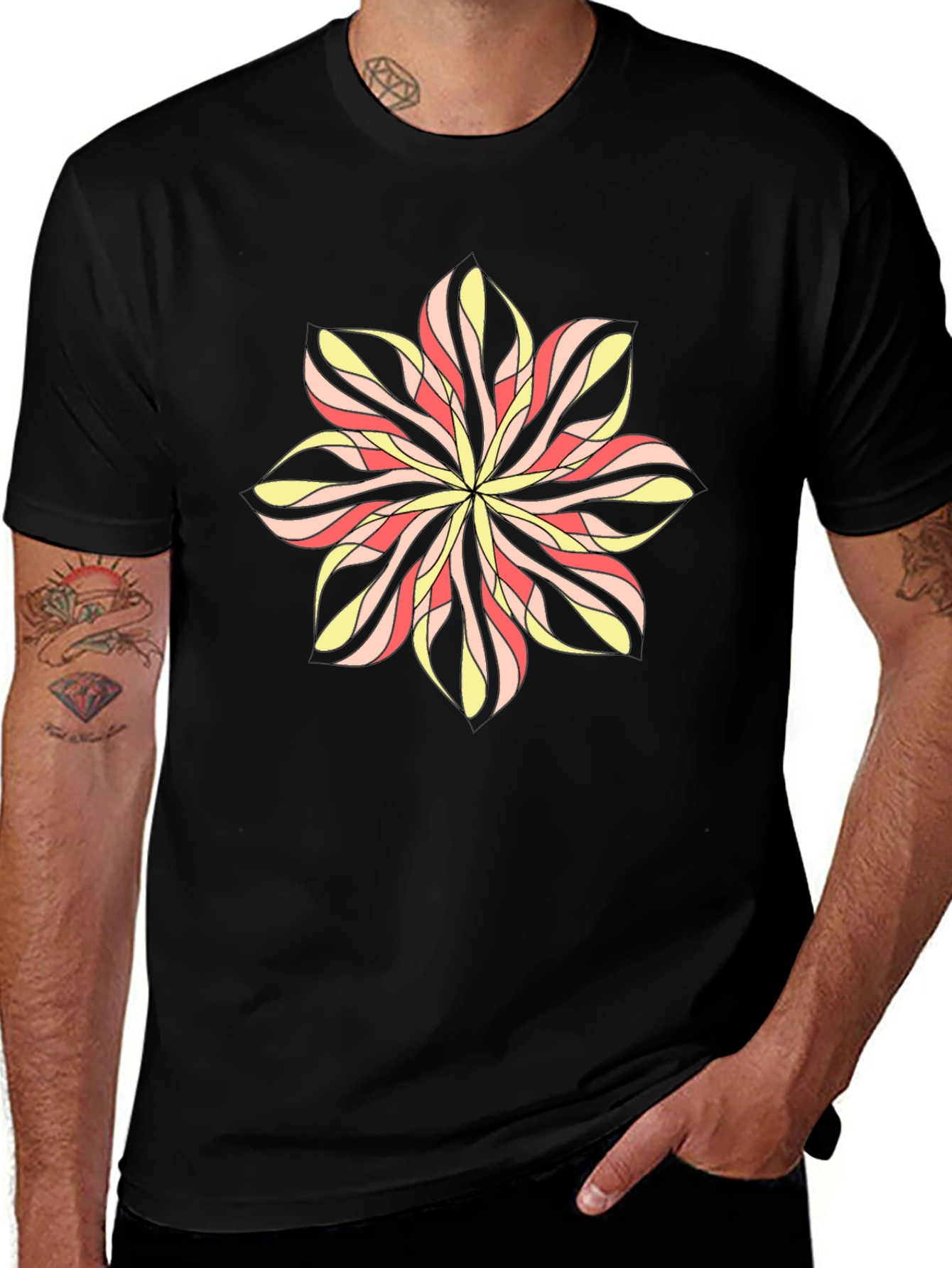 Abstract Flower Graphic Print T-Shirt