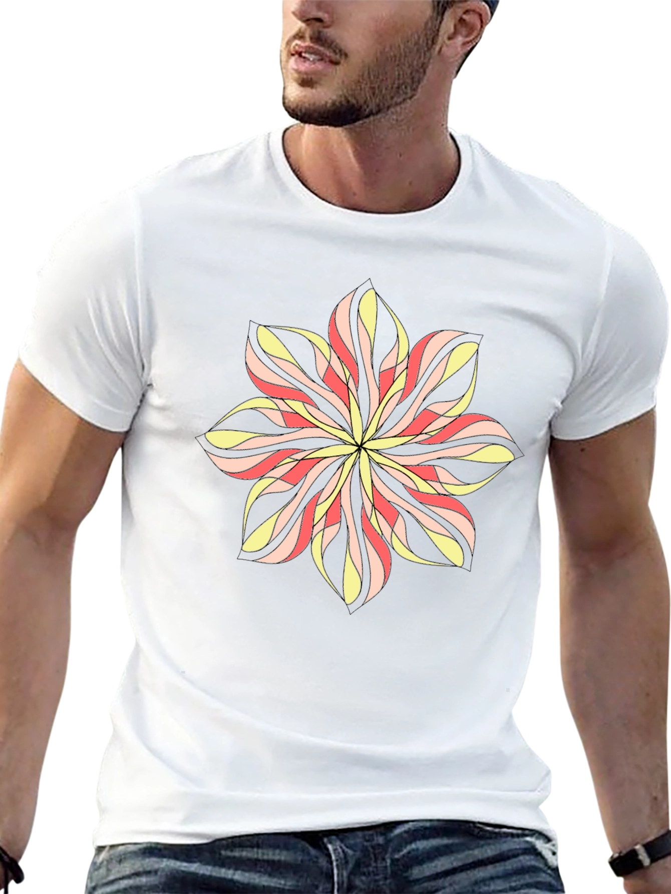 Abstract Flower Graphic Print T-Shirt