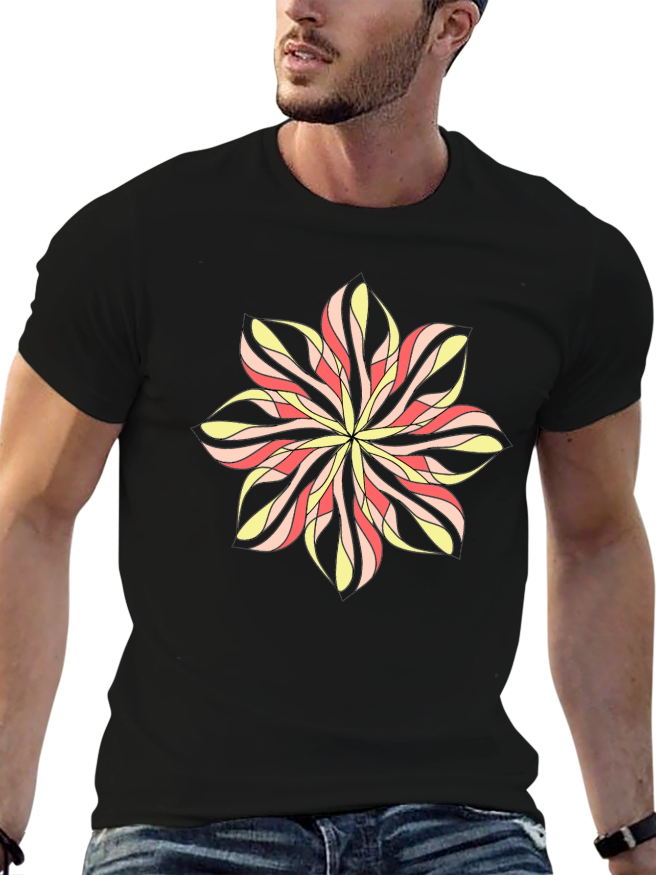 Abstract Flower Graphic Print T-Shirt