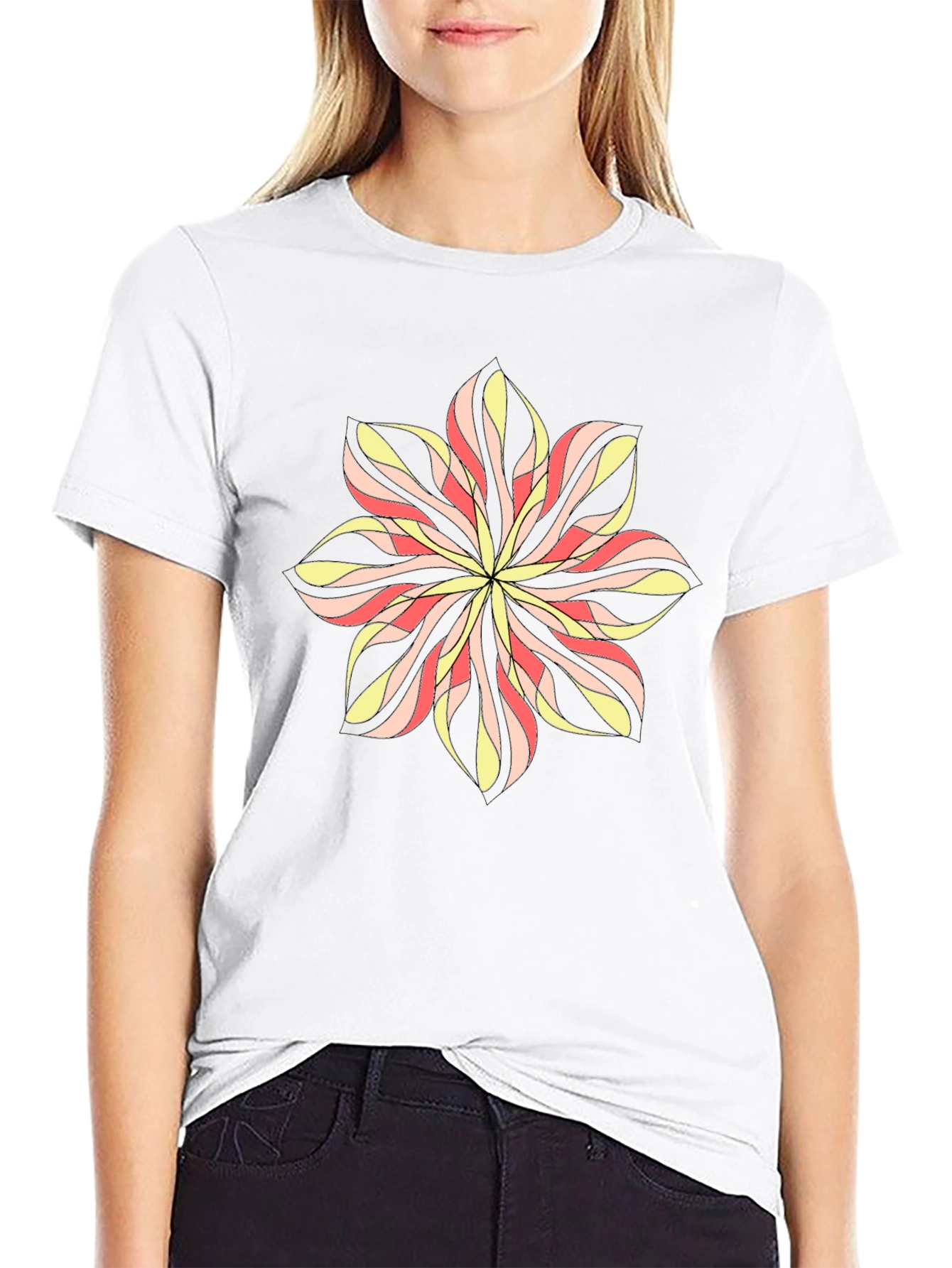 Abstract Flower Graphic Print T-Shirt