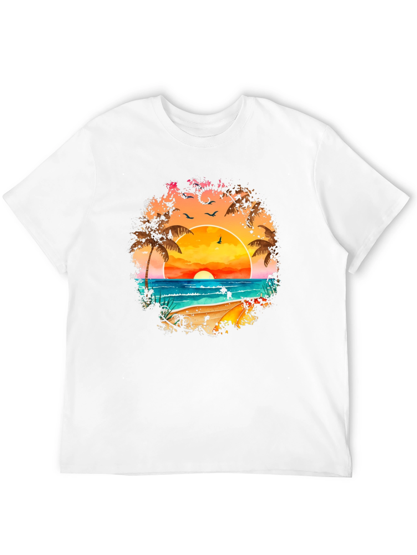 Sunset Beach Graphic Tee - Tropical Vacation Vibes