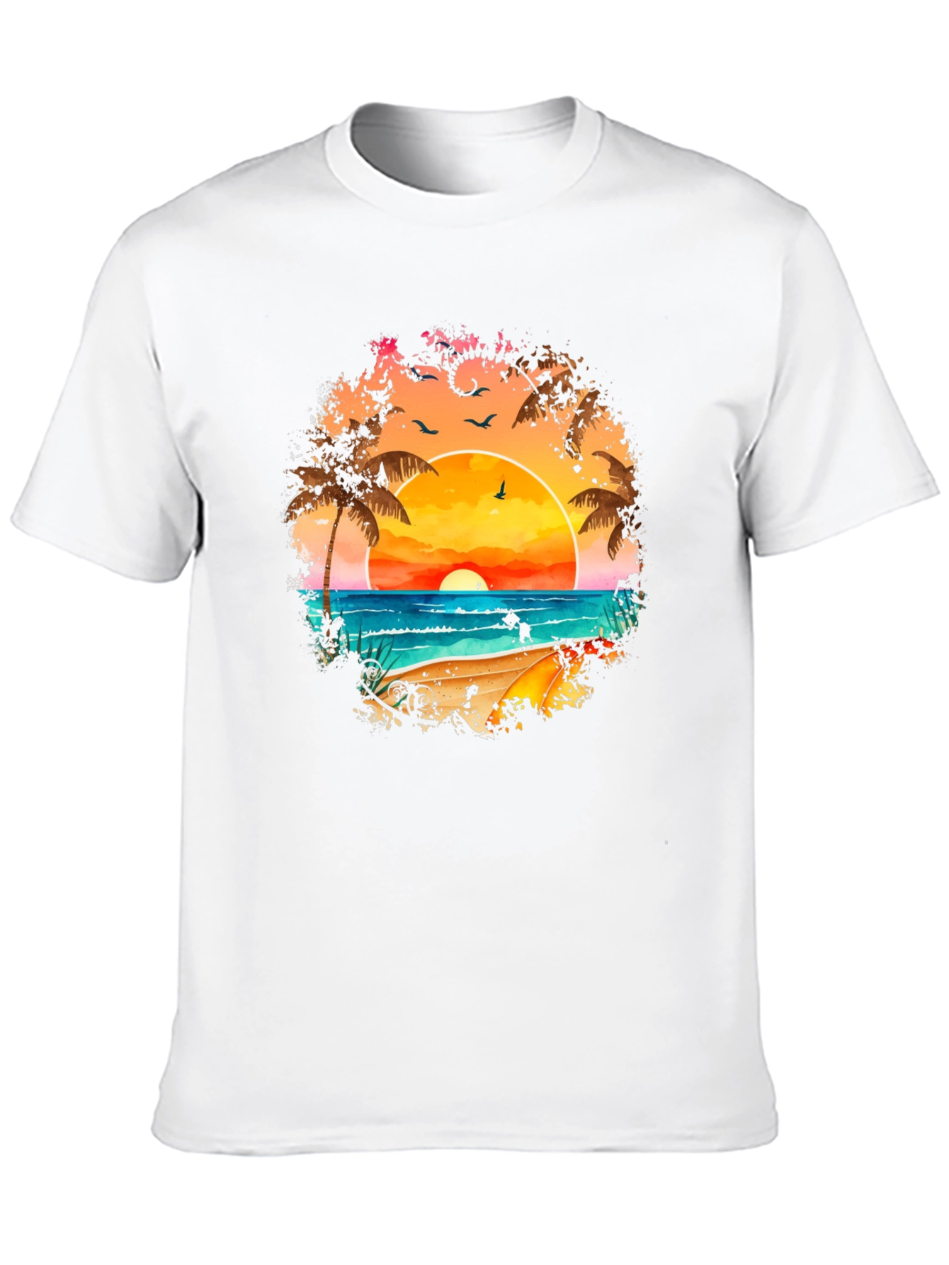 Sunset Beach Graphic Tee - Tropical Vacation Vibes
