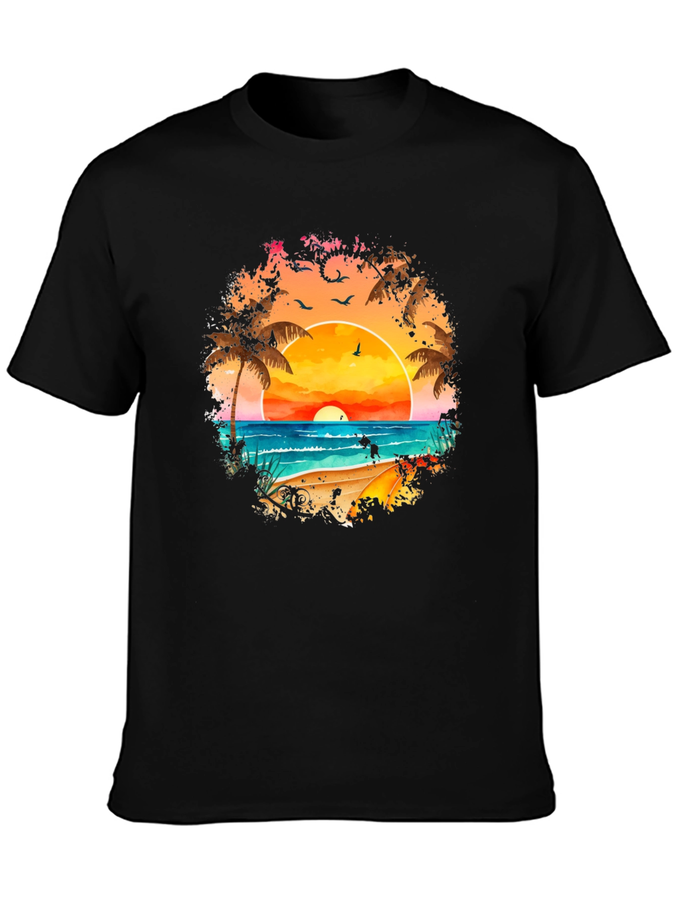 Sunset Beach Graphic Tee - Tropical Vacation Vibes