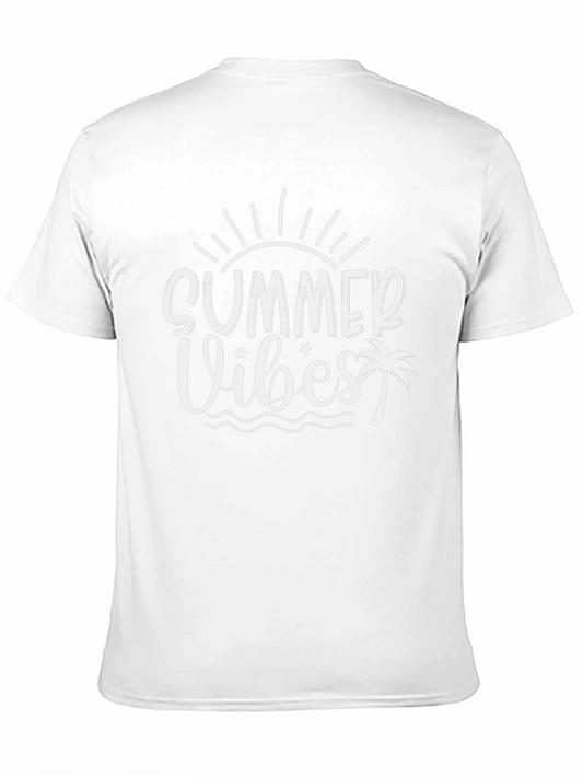 Summer Vibes Graphic Tee - Black Cotton Shirt