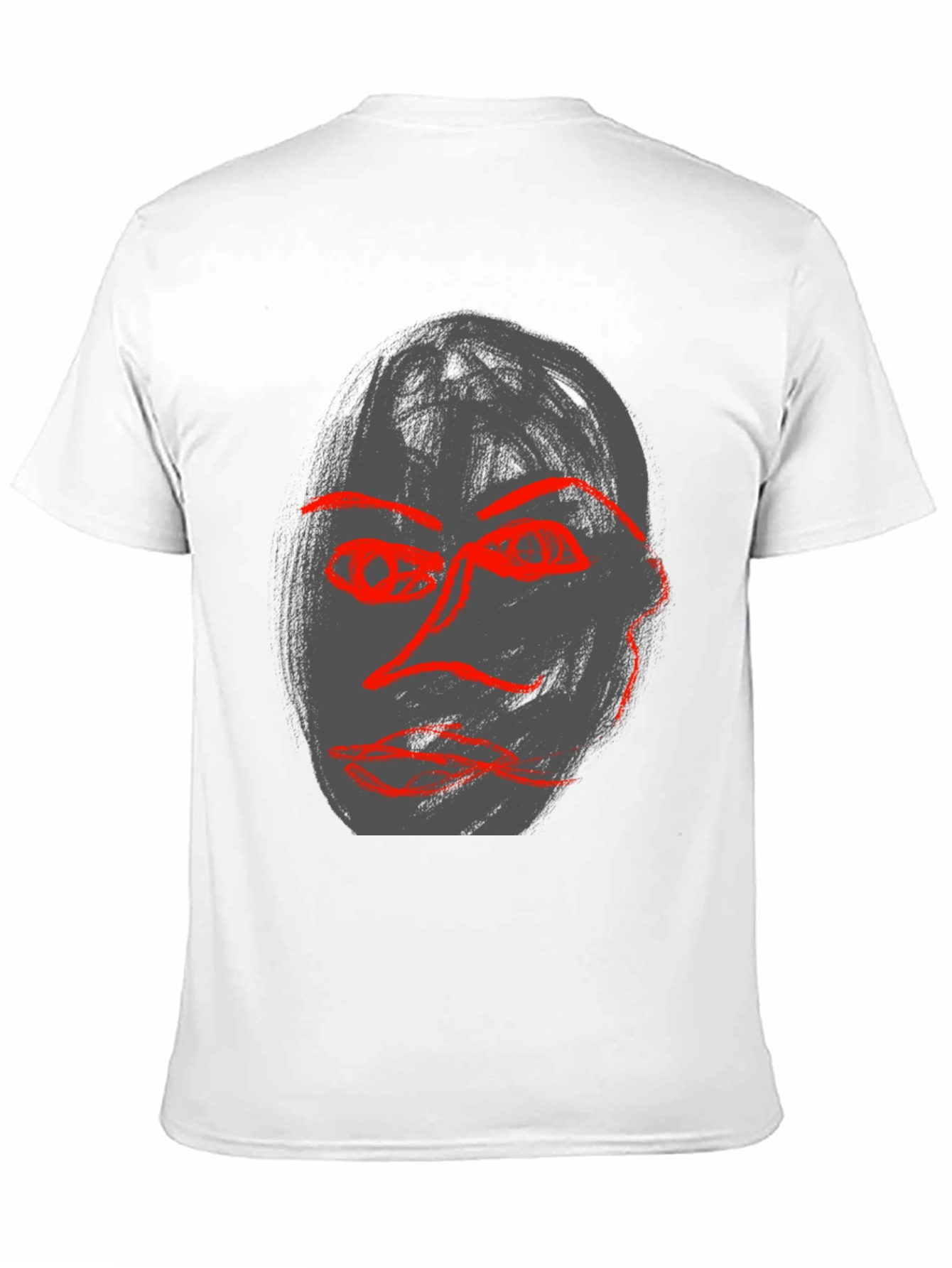 Abstract Face Graphic Black Tee